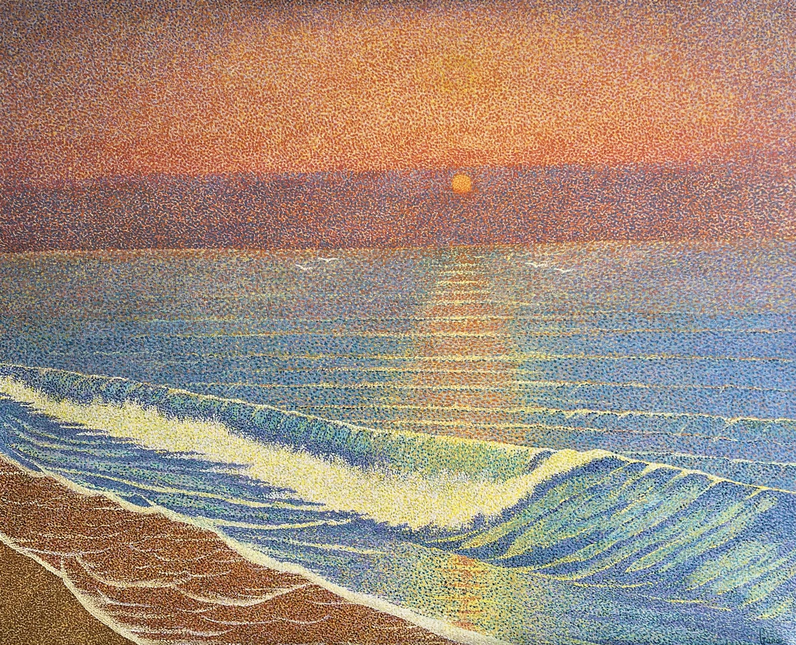 Orange sunset over the ocean