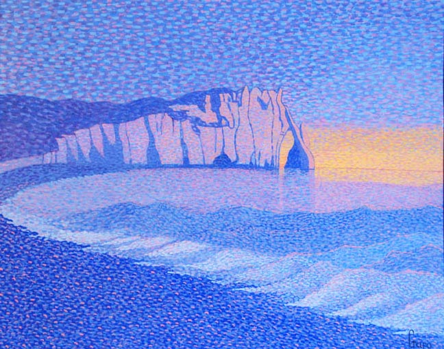 Coastal cliffs at sunset