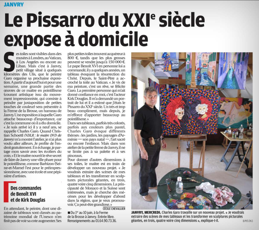 Press article: 'The Pissarro of the 21st Century Exhibits at Home'