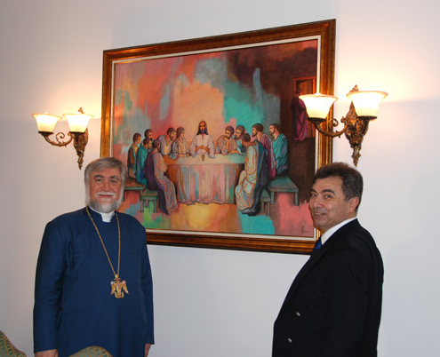 Antelias Cathedral, His Holiness Aram I and Garo