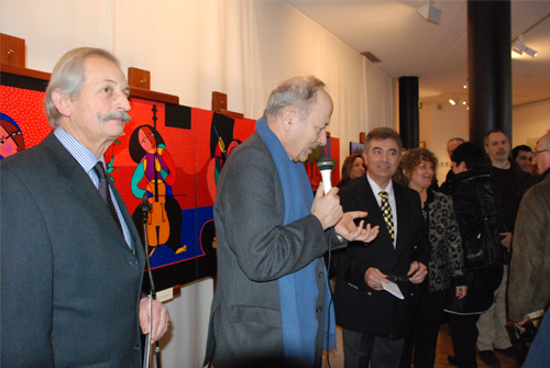 Bishop Dubost, Mr. Des Garêts and Garo at the Paul Delouvrier Museum